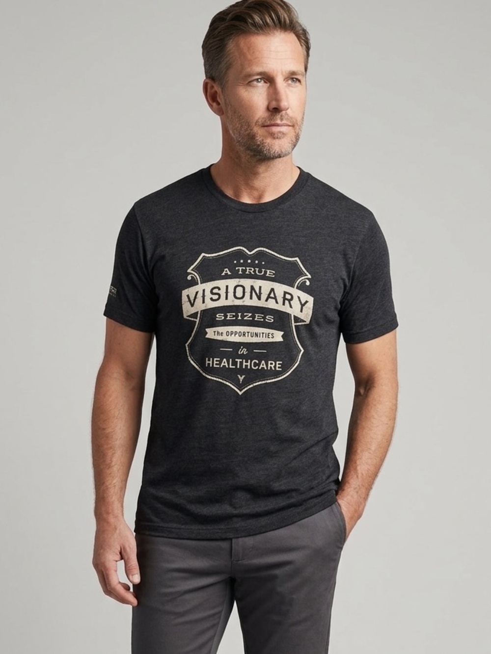 Visionary Healthcare Men's Black T-Shirt. NWOT